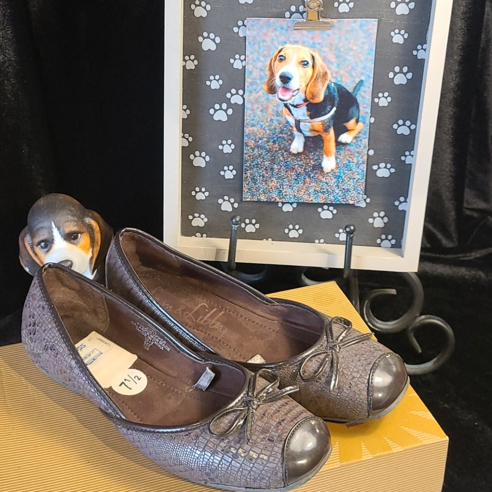 Sam & Libby slip-on brown wedge  7 1/2